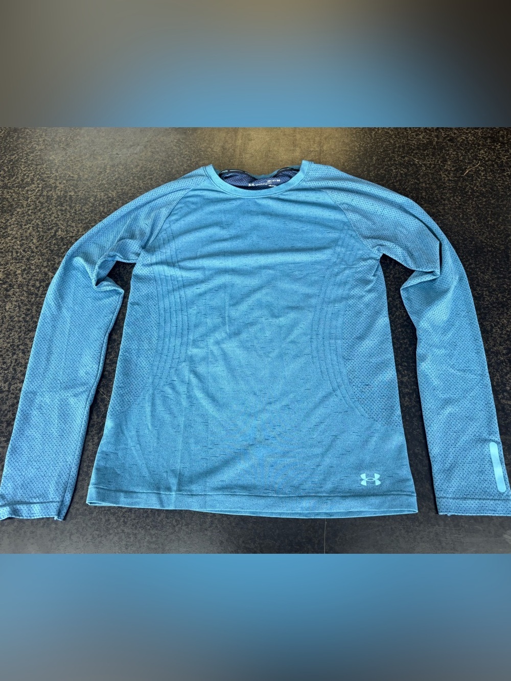 Under Armour HeatGear Blue Long Sleeve Running Shirt Women’s Small Fitted Athlec
